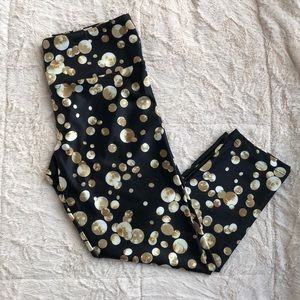 Goldsheep Black and Gold Polka Dot Leggings